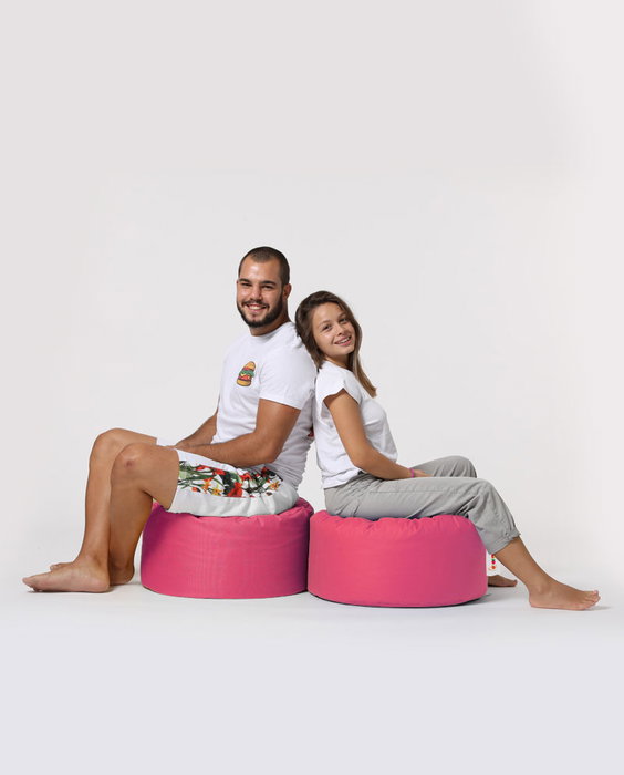Atelier Del Sofa Puf de Jardín Redondo - Rosa